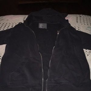 Black zip-up H&M hoodie